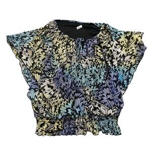 Women's Butterfly Blouse Fairy Dolman Sleeves‎ Drawstring Top Elastic Waist